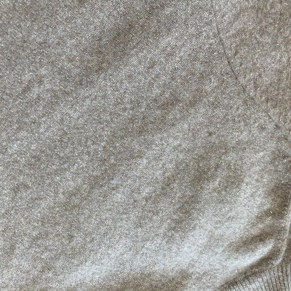 Charter Club Cashmere Metallic Size S V-Neck Tan Sweater - Picture 11 of 11
